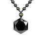 Black Obsidian Necklace Protection Pendant with Extended Bead Chain Healing Crystal Stone Amulet Necklace for Men Women - color: Hexagram