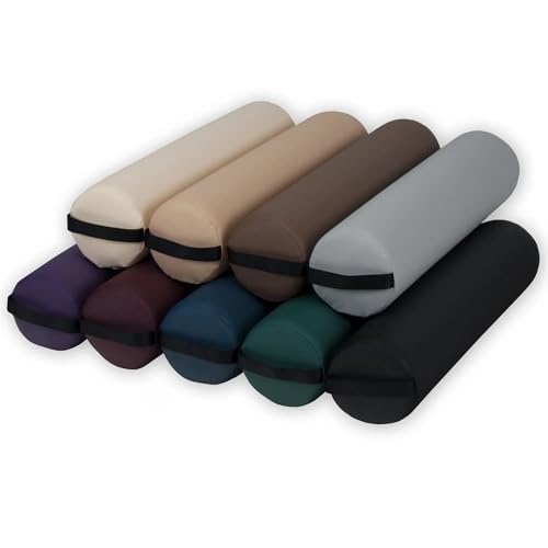 EarthLite Massage Bolster Pillow Full Round – Durable, Easy to Clean 100% PU Upholstery incl. Strap Handle/Professional Quality CFC-Free/Back Pain Relief - color: Teal