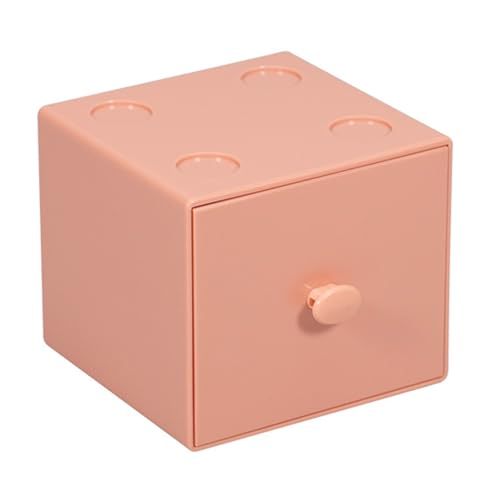 Stackable Desktop Organizer with Drawer, Storage Box for School Supplies, Desk Accessory, PS Building Blocks