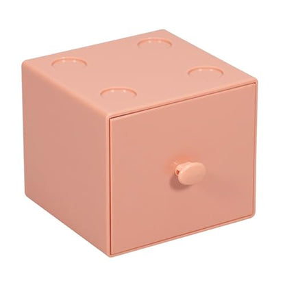 Stackable Desktop Organizer with Drawer, Storage Box for School Supplies, Desk Accessory, PS Building Blocks