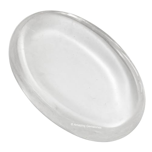 Amazing Gemstone Clear Quartz Crystal Worry Stone Crystals and Healing Stones - Worry Stones for Stress Relief Gift - Piedra Crystal Fidget for Meditation - Unique Stocking Stuffers and Birthday Gift - color: Crystal Quartz
