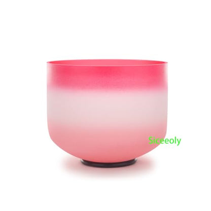 8 inch F Note 432HZ Light Pink Singing Bowl Frosted Quartz Heart Chakra Meditation Sound Healing with Durable Carrying Case Suede Striker O-ring - color: Candy Pink, size: 8 inch