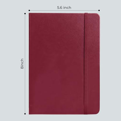 M&G Dotted Journal Notebook, 160 Pages A5 Hardcover Leather Journal for Men Women, 100GSM Thick College Ruled Paper for School and Work Note Taking 5.6" x 8", Burgundy - color: Burgundy, style: Dotted