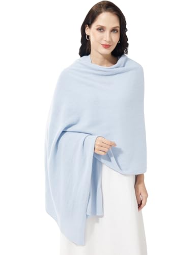 Soft Cashmere Blend Wrap Chic Scarf Stole for Women Wayfarer Travel Extra Large 87"x28" - color: Skyblue