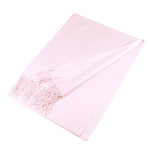 TZ Promise Women Pashmina Shawls and Wraps for Evening Dresses,Soft Large Long Scarf for Wedding,Bride Bridesmaid Gifts - color: Baby Pink