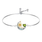 925 Sterling Silver Moon and Sun Star Adjustable Link Bracelet for Women with 12 Month Birthstone Birthday Jewelry - style: 08 - Aug.