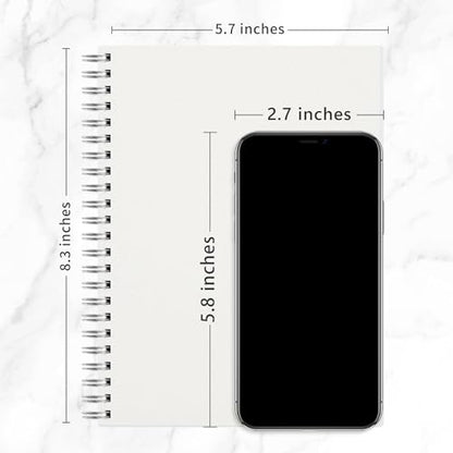 RETTACY Blank Journal Notebook, 3-Pack, 160 Pages per Pack, A5 Medium Size (5.7'' × 8.3''), 100 GSM Thick Paper, Spiral-bound, Flexible Plastic Cover, for Sketching, Drawing, Painting