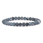 Justinstones Gem Semi Precious Gemstone 6mm Round Beads Stretch Bracelet 6.5 Inch Unisex - color: Dark Blue Weathered Agate