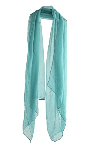 Women's Cotton Scarves Lady Light Soft Fashion Solid Scarf Wrap Shawl - color: Teal