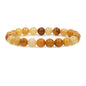 Amandastone Natural Gemstone 8mm Round Beads Stretch Bracelet 7 Inch - color: Multicolor Yellow Quartzite