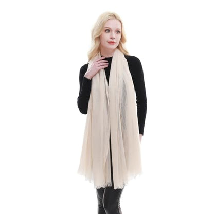 RIIQIICHY Scarf for Women Lightweight Solid Color Long Fashion Gauze Scarves Shawl Wrap - color: Ivory
