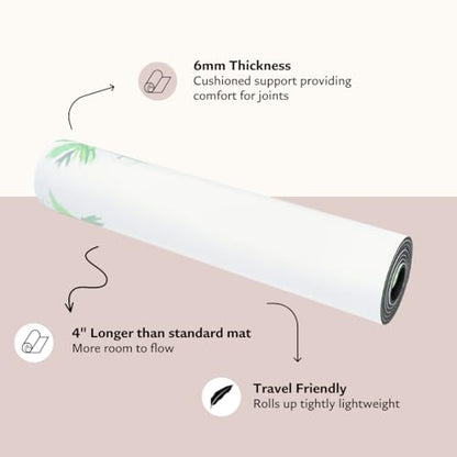 Shakti Warrior TPE Yoga Mat - Artist Designed, Premium eco friendly mats, Non Slip, Non toxic, Great For Regular & Hot Yoga, Pilates and Workouts (72 inch x 24 inch x 6mm thick) - color: Elephant