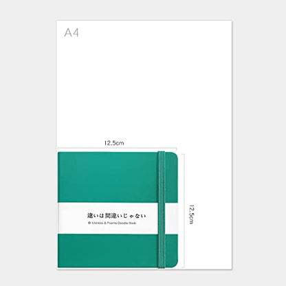 Mifuner Small Square 5x5 80gsm Mini Notebooks Blank Pages Sketchbooks Travel Journal Pocket Hardcover Paint Writing Notebook Blank Diary Memo Planner Sketchbook PU Leather Cover, Dark Green - color: A-PU-dark green