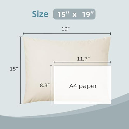 USlixury Organic Buckwheat Pillow for Sleeping with Extra Organic Pillowcase and Hulls, 15"X19" Buckwheat Hull Pillow, Adjustable Height and Firmness, Firm Neck Support for Side Sleepers, Cool, White - size: 15x19 inches