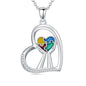 Autism Awareness Necklace for Women 925 Sterling Silver Autism Puzzle Piece Pendant Necklace Inspirational Christmas Gift for Autistic - color: A+Autism