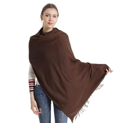 Pashmina Scarf and Shawl - Soft Women Pashminas Wrap for Wedding Evening Party dresses - color: I#. Coffee