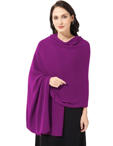 Soft Cashmere Blend Wrap Chic Scarf Stole for Women Wayfarer Travel Extra Large 87"x28" - color: Radish Purpel