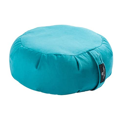 Hugger Mugger Zafu Meditation Cushion - Support in Cross-Legged Sitting, Buckwheat Filled, Durable Fabric, Convenient Handle, Handmade in USA