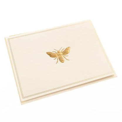 Graphique Bee Designer Cards Luxe Collection, Gold Foil Embossed Stationery Boxed Set, 10 Blank Cards with 11 Envelopes, All Occasion Greetings, 5.25" x 3.8" - color: Bee