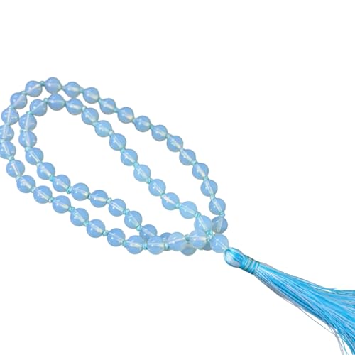 Certified Opalite 108 Beads meditation mala Jaap Mala Knotted Prayer Necklace, 108 Beads Mala Necklace For Yoga, Heart Chakra Necklace