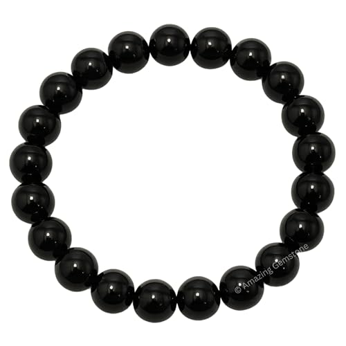 Amazing Gemstone Crystal Bracelet for Women Men's Gifts - Protection Healing Crystal Bracelet - 8mm Gemstone Beaded Stretchable Bracelet Pulseras Para Hombres Mujer Stocking Stuffers Mothers Day Gift (Black Tourmaline) - color: Black Tourmaline