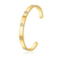 Gold Bangle for Women - 18K Gold Plated Stainless Steel Love Friendship Crystal Bracelets with Cubic Zirconia - color: 5CZ Cuff Bangle - GOLD