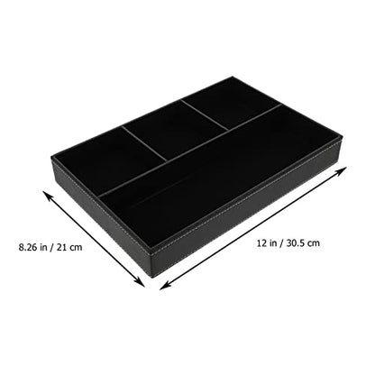 Cabilock Desktop Storage Box 12X7.87X1.69In with Separate Tray Jewelry Organizer Sundry Holder for Keys Accessories and Small Items