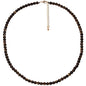 Simple Choker Necklace for Women Real Stone and Crystals Necklaces 4mm Beaded Choker Jewelry Meditation Gift for Women (16"+2") - style: Golden Obsidian