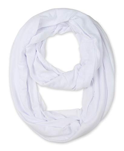 corciova Black Soft Girl Women Infinity Wrap Scarf Stretchy Jersey Knit Sleep Head Circle Scarf Continuous Loop Light Weight - color: 106 White