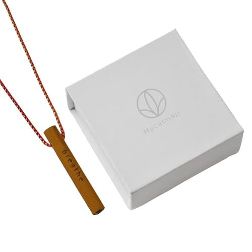 Bamboo Breathing Necklace for Meditation, Mindfulness Tool, Stress Reducer, Eco-Friendly Breathe Pendant, Portable Relaxation Gift for Men & Women - color: Rose Gold