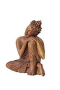 Serene Spaces Living Wooden Buddha Statue, Beautifully Carved from Teak Wood, Ideal for Meditation, Outdoor Zen Decor, Serenity at Home, Measures 10.5" Tall, 8.5" Long & 3" Wide