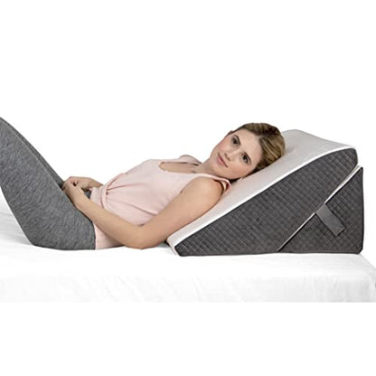 Kolbs Bed Wedge Pillow for Sleep Apnea, FSA Eligible Acid Reflux, and Back Pain Relief, with Chic Jacquard Cover - Headboard Wedges for Sleeping (Adjustable Height Wedge) - size: Adjustable Height Wedge
