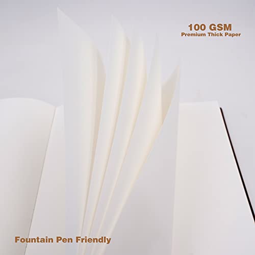 Large Blank Notebook Journal for Writing Drawing, Soft Faux Leather Cover, 100GSM Papers, 320 Pages, A4 8.4x11.4 inches Sketch Book(Brown, Plain) - color: Brown, Plain