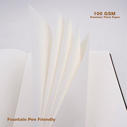 Large Blank Notebook Journal for Writing Drawing, Soft Faux Leather Cover, 100GSM Papers, 320 Pages, A4 8.4x11.4 inches Sketch Book(Brown, Plain) - color: Brown, Plain