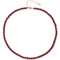 Simple Choker Necklace for Women Real Stone and Crystals Necklaces 4mm Beaded Choker Jewelry Meditation Gift for Women (16"+2") - style: Garnet