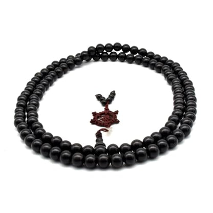 Zen Dear Unisex Natural Ebony Wood Buddhist Prayer Bead Necklace Bracelet Tibetan Prayer Mala Beaded Black - style: 10mm 108beads