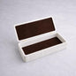 Modern Ribbed Storage Box (Matte Bone White Box, Espresso Suede) - color: Espresso Suede, style: Matte Bone White Box