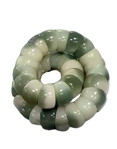 Natural Bodhi Seeds Beads Bracelet, Zen Fidget Stretch Color Gradient Bracelet for Mind-Calming, Meditation Practice Beads Accessory for Women and Men - color: Green-01