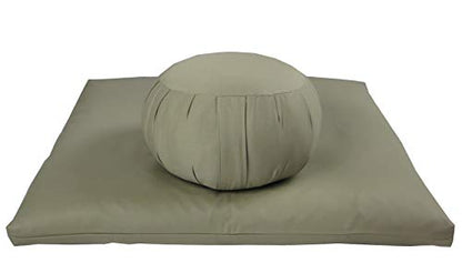 Kapok Zafu, Zabuton and Support Meditation Cushion Set (3pc) - color: Sand