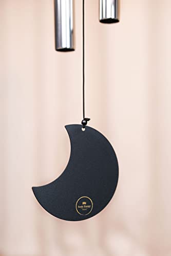 Moon Meditation Chimes for Relaxing Sound Healing, 2-YEAR WARRANTY - color: Silver, size: Large, style: Set