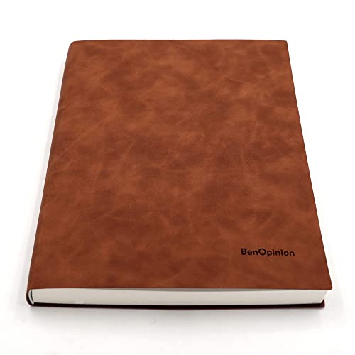 Large Blank Notebook Journal for Writing Drawing, Soft Faux Leather Cover, 100GSM Papers, 320 Pages, A4 8.4x11.4 inches Sketch Book(Brown, Plain) - color: Brown, Plain