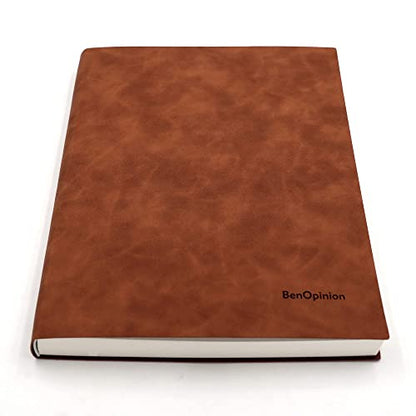 Large Blank Notebook Journal for Writing Drawing, Soft Faux Leather Cover, 100GSM Papers, 320 Pages, A4 8.4x11.4 inches Sketch Book(Brown, Plain) - color: Brown, Plain