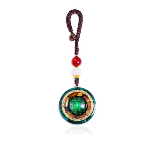 Day Day Up Orgonite Necklace - Sri Yantra Rotatable Pendant For Anti Stress Anxiety & Meditation - Malachite And Tiger Stone For Spiritual Healing & Positive Energy - color: Style 4