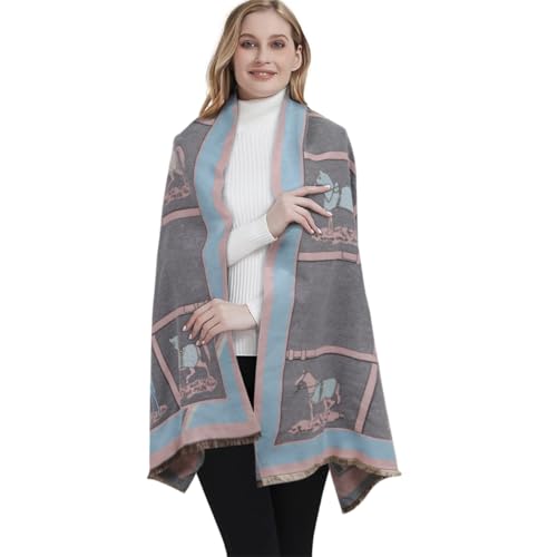 EXTREE Scarfs for Women Pashmina Silky Shawl Wrap for Evening Dressing Blanket Open Front Poncho Cape
