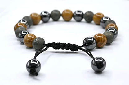 Amazing Gemstone New Beginnings Manifestation Bracelet - Yellow Jasper Pyrite Hematite Bracelet Set for Men Women Healing Calming Anxiety Stress Relief Gifts Pulseras Para Hombres Mujer (Adjustable) - color: New Beginnings