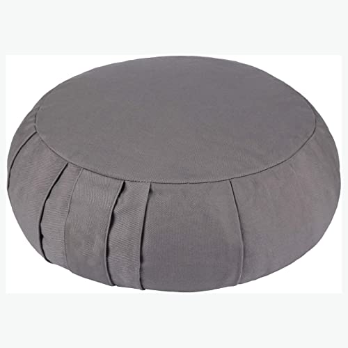 Yoga Meditation Cushion, Zabuton Meditation Pillow, Yoga Bolster/Pillow, Floor seat, Zippered Organic Cotton Cover, Natural Buckwheat - color: Grey, size: 14*5.9inch