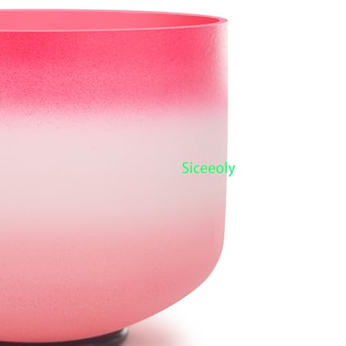8 inch F Note 432HZ Light Pink Singing Bowl Frosted Quartz Heart Chakra Meditation Sound Healing with Durable Carrying Case Suede Striker O-ring - color: Candy Pink, size: 8 inch