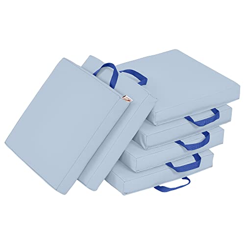 ECR4Kids SoftZone Floor Cushions, Square, Flexible Seating, Powder Blue, 6-Piece - color: Powder Blue