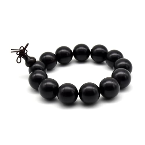 Zen Dear Unisex Natural Ebony Wood Buddhist Prayer Bead Necklace Bracelet Tibetan Prayer Mala Beaded Black - style: 18mm 13beads