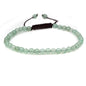 Keleny Natural Gemtones 4mm Round Beads Crystal Adjustable Braided Macrame Tassels Bracelets Unisex - color: Green Aventurine